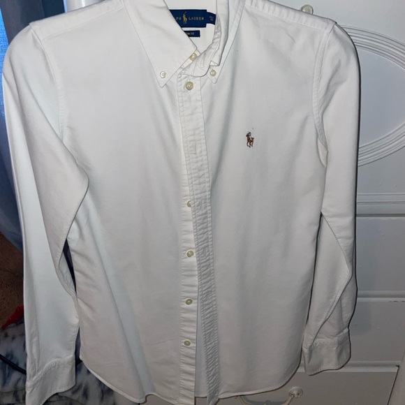 TWO white ralph lauren button downs - Picture 4 of 6